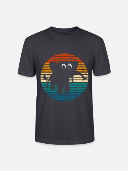 Elefanten Elefant für Kinder - Stanley/Stella Unisex Bio-T-Shirt CRAFTER - Dunkles Graublau