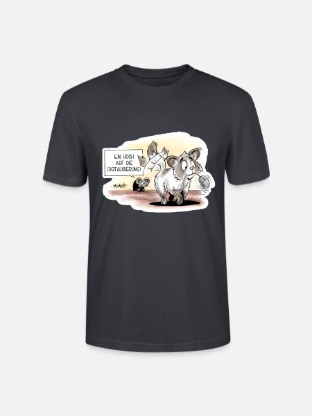 Katzen Digitalisierung - Stanley/Stella Unisex Bio-T-Shirt CRAFTER - Dunkles Graublau
