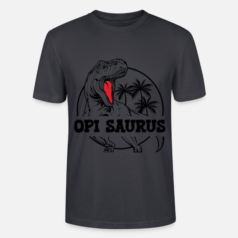 Opi Saurus Grosspapi Opa Schweiz - Stanley/Stella Unisex Bio-T-Shirt CRAFTER - Dunkles Graublau