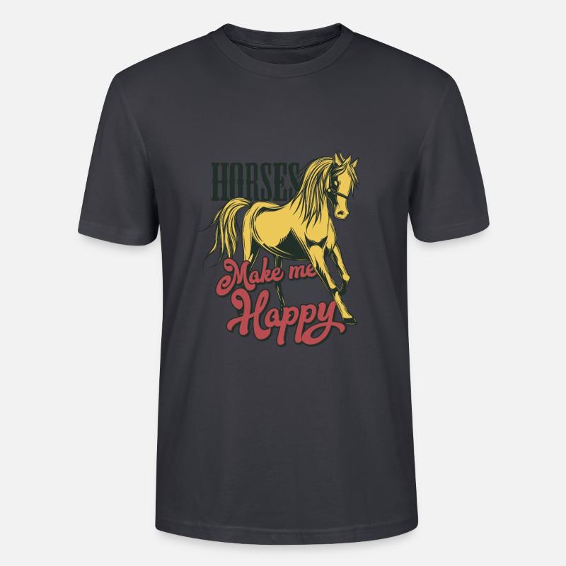 Cheval à cheval - T-shirt bio CRAFTER Stanley Stella Unisexe - bleu gris foncé