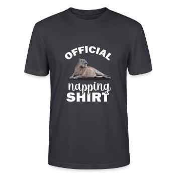 Kapivar - Stanley Stella CRAFTER unisex økologisk-T-shirt - mørk gråblå - Foran - Alina (178cm) & Michal (187cm)