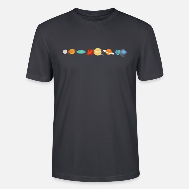 Flat Earth - Flache Erde - Solarsystem - Stanley/Stella Unisex Bio-T-Shirt CRAFTER - Dunkles Graublau
