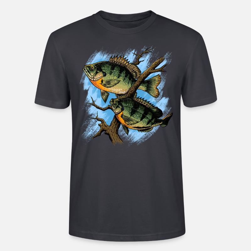 Bluegill Illustration Angeln Pullover Design - Stanley/Stella Unisex Bio-T-Shirt CRAFTER - Dunkles Graublau
