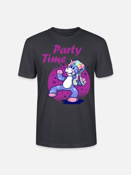 Party Time Einhorn - Stanley/Stella Unisex Bio-T-Shirt CRAFTER - Dunkles Graublau