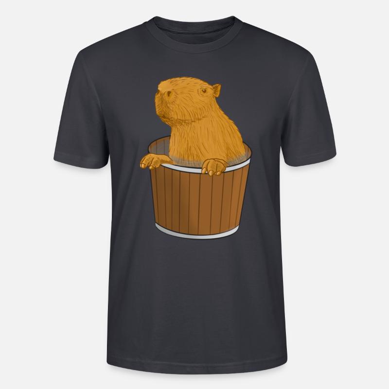 Capybara Eimer - Stanley/Stella Unisex Bio-T-Shirt CRAFTER - Dunkles Graublau