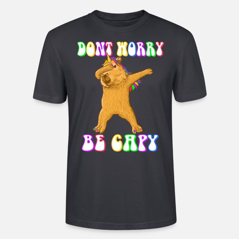 Capybara be Capy - Stanley/Stella Unisex Bio-T-Shirt CRAFTER - Dunkles Graublau