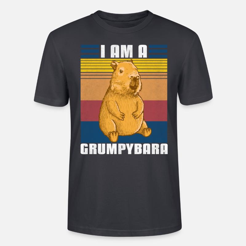 Grumpybara Fun Capybara - Stanley/Stella CRAFTER Unisex Organic T-Shirt - India Ink Grey