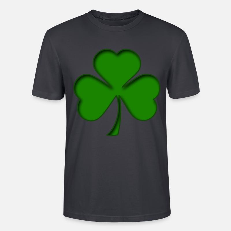 St Patrick - Trèfle - Shamrock 3D - T-shirt bio CRAFTER Stanley Stella Unisexe - bleu gris foncé