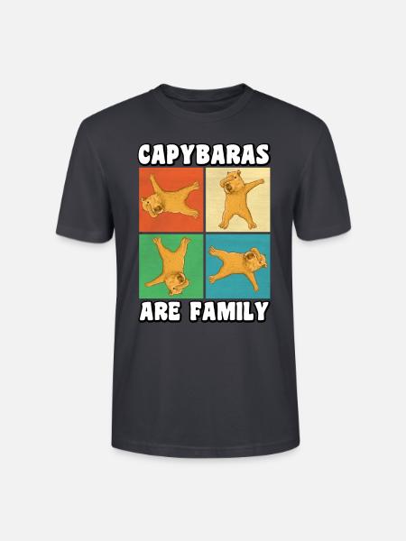 Capybaras sind Familie - Stanley/Stella Unisex Bio-T-Shirt CRAFTER - Dunkles Graublau