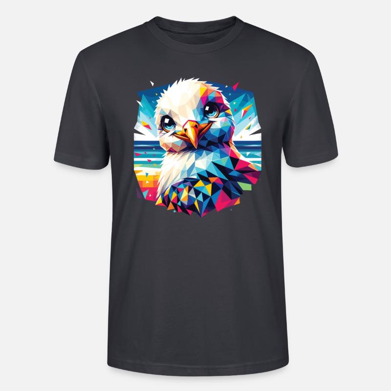 Polygon Möwe Sommer Urlaub bunt - Stanley/Stella Unisex Bio-T-Shirt CRAFTER - Dunkles Graublau