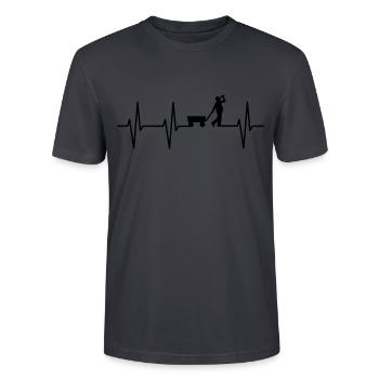 Bollerwagen - Stanley/Stella Unisex Bio-T-Shirt CRAFTER - Dunkles Graublau - Vorne - Alina (178cm) & Michal (187cm)