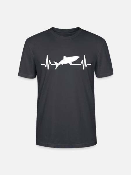 shark heartbeat shark shark fin - Stanley/Stella CRAFTER Unisex Organic T-Shirt - India Ink Grey