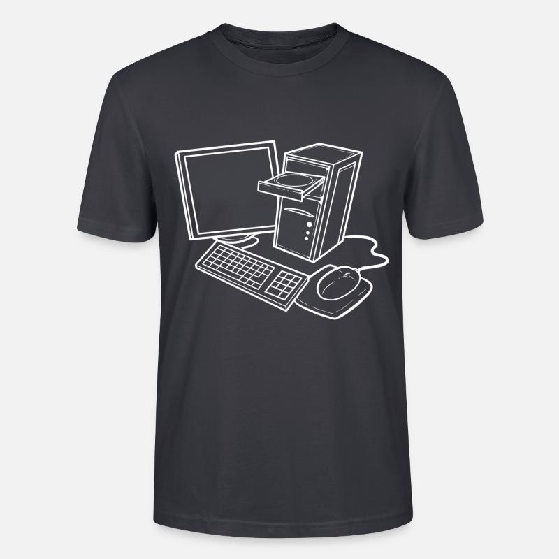 Computer-Set Computertechniker Geschenk - Stanley/Stella Unisex Bio-T-Shirt CRAFTER - Dunkles Graublau