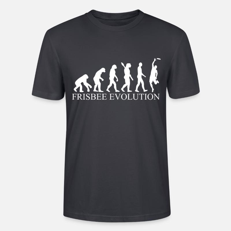 Frisbee Evolution - Stanley/Stella Unisex Bio-T-Shirt CRAFTER - Dunkles Graublau