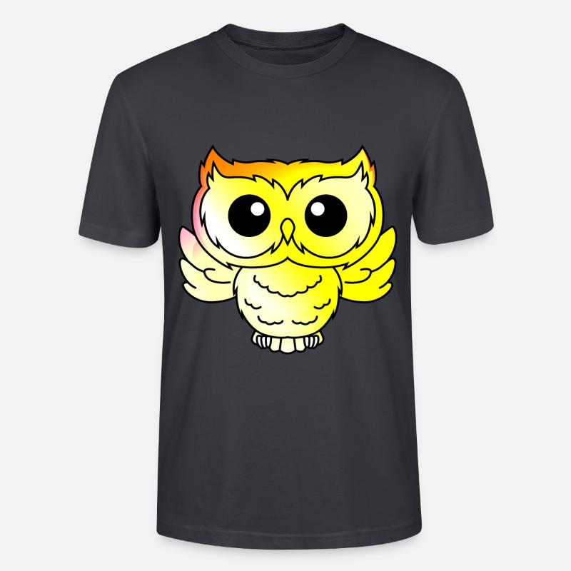 Eule Comic Tier - Stanley/Stella Unisex Bio-T-Shirt CRAFTER - Dunkles Graublau