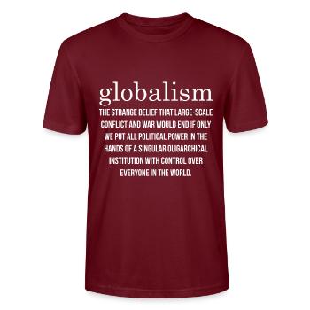 Anarchist Anarchismus Anarchie Globalismus - Stanley/Stella Unisex Bio-T-Shirt CRAFTER - Burgunderrot - Vorne - Alina (178cm) & Michal (187cm)