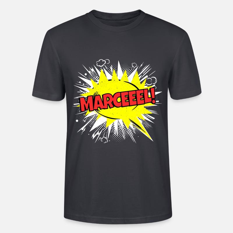 Marcel Navn Sjov tale Bubble Marceeel! - Stanley Stella CRAFTER unisex økologisk-T-shirt - mørk gråblå