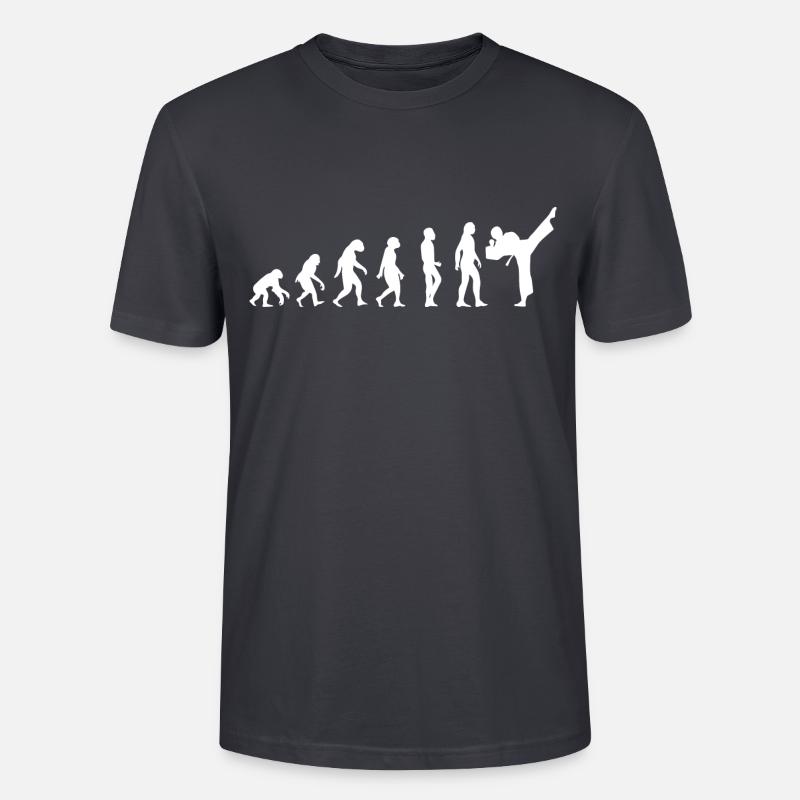 t-shirt evolution karate - T-shirt bio CRAFTER Stanley Stella Unisexe - bleu gris foncé