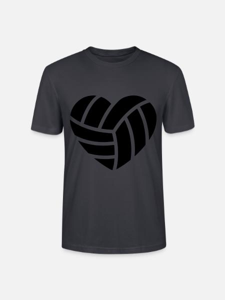 Volleyball heart - Stanley/Stella CRAFTER Unisex Organic T-Shirt - India Ink Grey