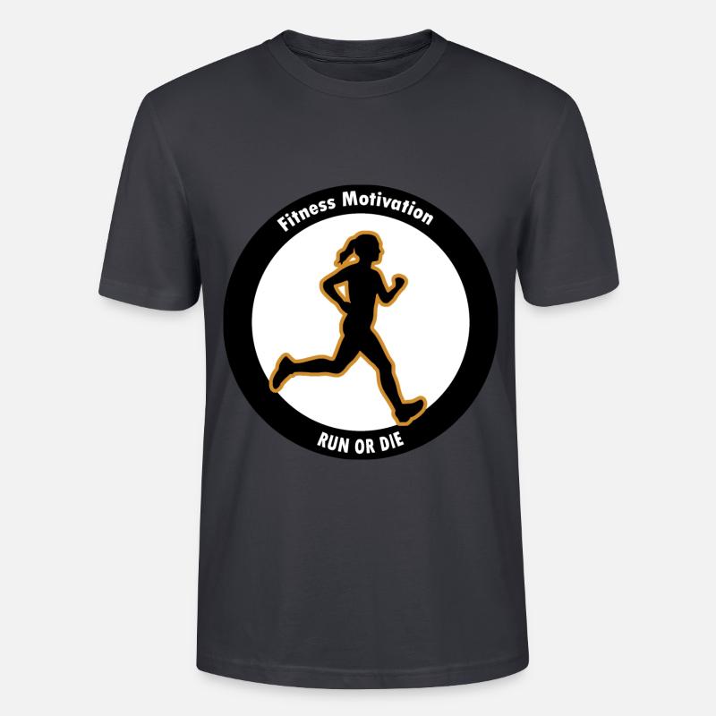 Fitness Motivation. Lauf oder Stirb - Stanley/Stella Unisex Bio-T-Shirt CRAFTER - Dunkles Graublau