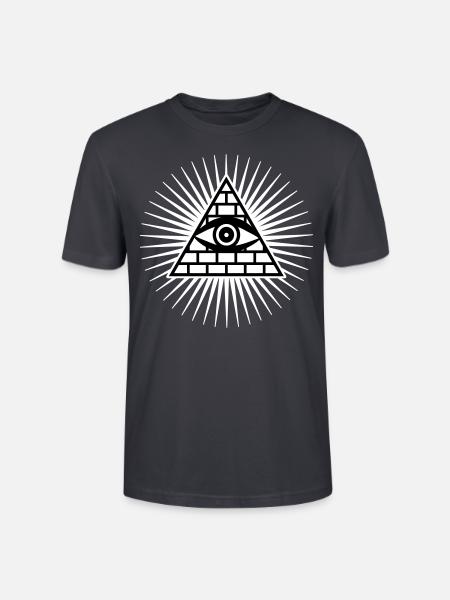 01 The all-seeing eye of God 2c Magic Triangle - Stanley/Stella CRAFTER Unisex Organic T-Shirt - India Ink Grey