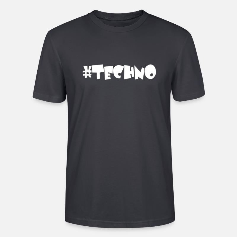 Techno - Music - #techno# - Stanley/Stella Unisex Bio-T-Shirt CRAFTER - Dunkles Graublau