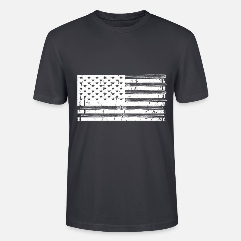 Drapeau américain de baseball - T-shirt bio CRAFTER Stanley Stella Unisexe - bleu gris foncé