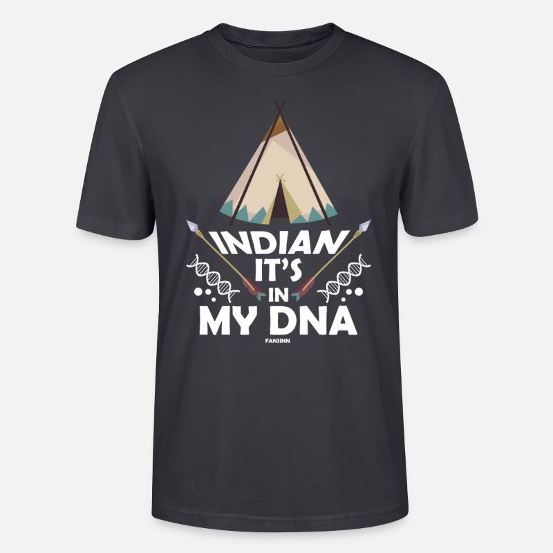 Amérindiens c’est dans mon ADN - T-shirt bio CRAFTER Stanley Stella Unisexe - bleu gris foncé