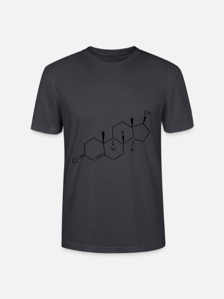 Testosteron, Strukturformel, Männlich - Stanley/Stella Unisex Bio-T-Shirt CRAFTER - Dunkles Graublau