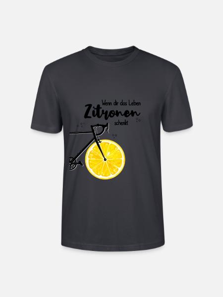 Wenn dir das Leben Zitronen schenkt Rennrad Side D - Stanley/Stella Unisex Bio-T-Shirt CRAFTER - Dunkles Graublau