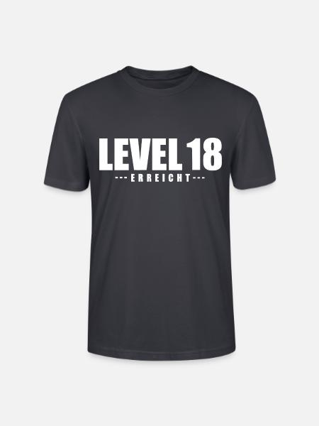 Level 18 erreicht [white] - Stanley/Stella Unisex Bio-T-Shirt CRAFTER - Dunkles Graublau