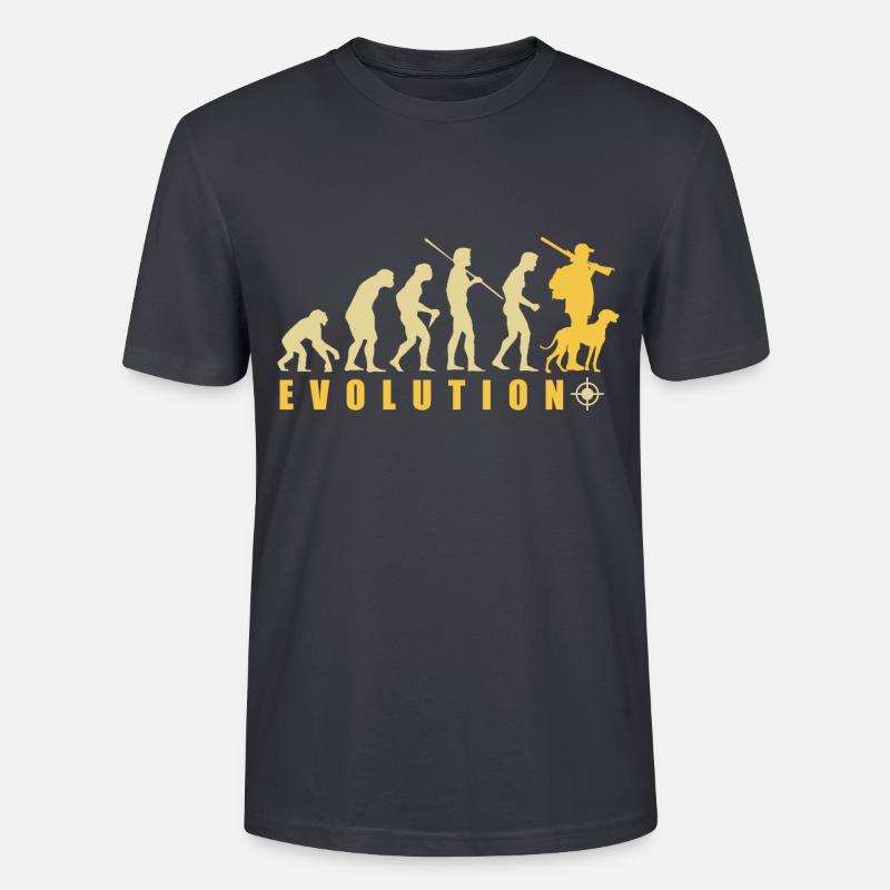 Evolution Hunter Lustiges Jagdgeschenk - Stanley/Stella Unisex Bio-T-Shirt CRAFTER - Dunkles Graublau