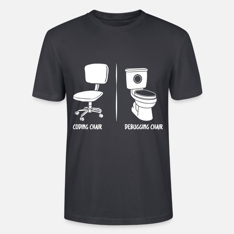 Debugging Chair Funny Programmer Gift - Stanley/Stella CRAFTER Unisex Organic T-Shirt - India Ink Grey
