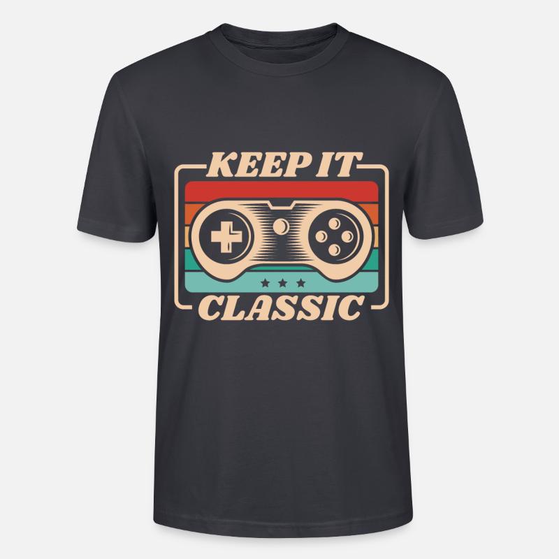 Retro Zocker Sprüche Gaming Geschenk - Stanley/Stella Unisex Bio-T-Shirt CRAFTER - Dunkles Graublau