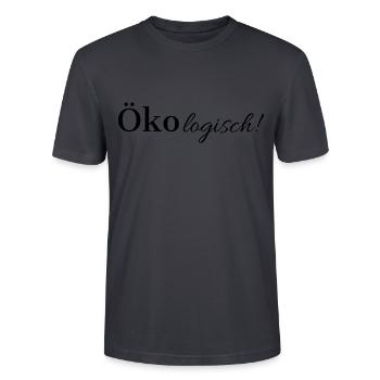 Öko - Stanley/Stella Unisex Bio-T-Shirt CRAFTER - Dunkles Graublau - Vorne - Alina (178cm) & Michal (187cm)