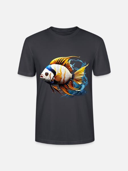 Angelfish - Stanley/Stella CRAFTER Unisex Organic T-Shirt - India Ink Grey