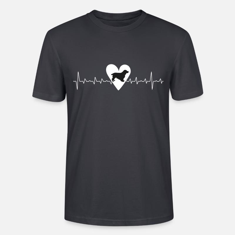 Cocker Spaniel Chien Heartline - T-shirt bio CRAFTER Stanley Stella Unisexe - bleu gris foncé