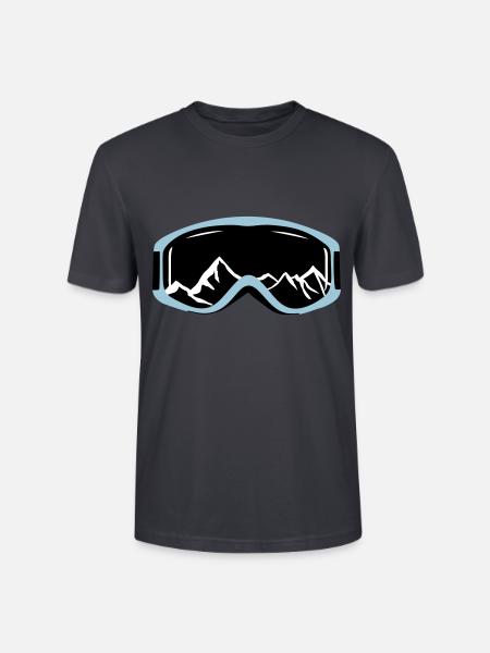 Gogle narciarskie i góry - Ekologiczna koszulka typu unisex Stanley/Stella CRAFTER - ciemny szaroniebieski