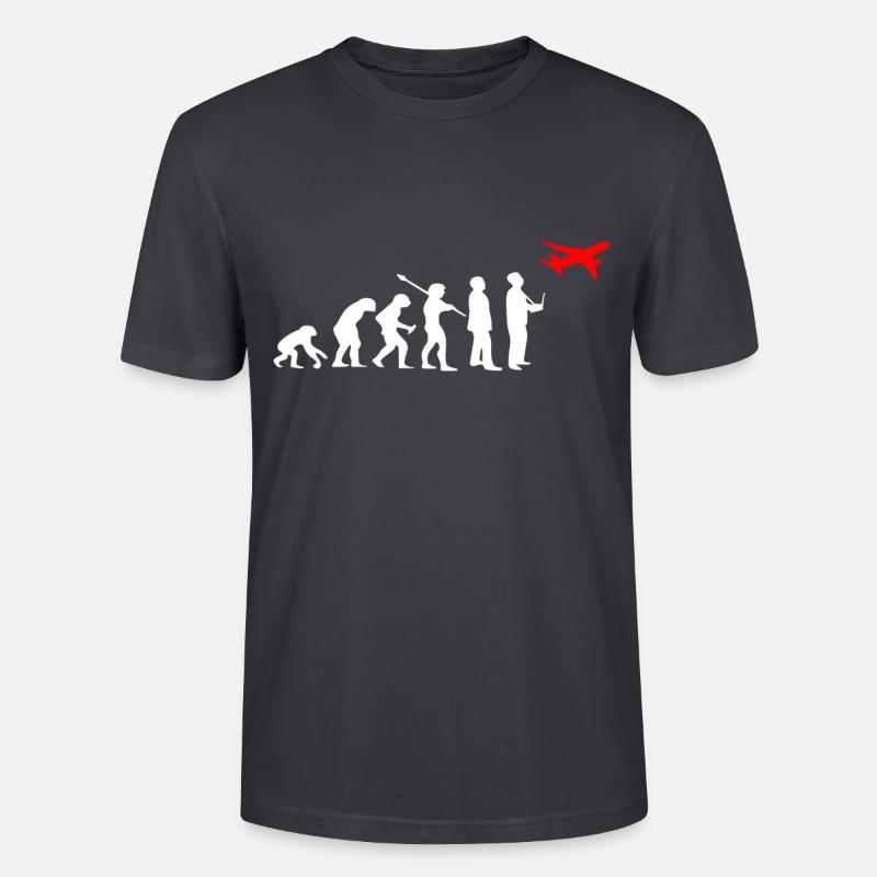 Model Flieger Flugzeug Evolution Modellflugzeug - Stanley/Stella Unisex Bio-T-Shirt CRAFTER - Dunkles Graublau