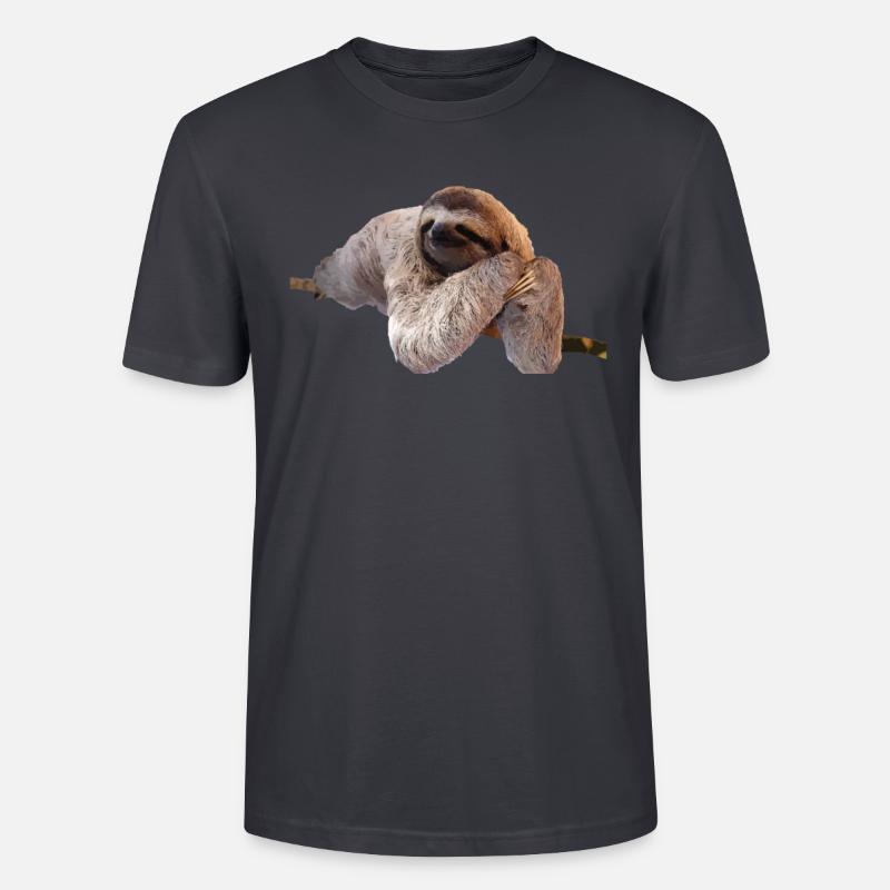Faultier Sloth Geschenk Idee - Stanley/Stella Unisex Bio-T-Shirt CRAFTER - Dunkles Graublau