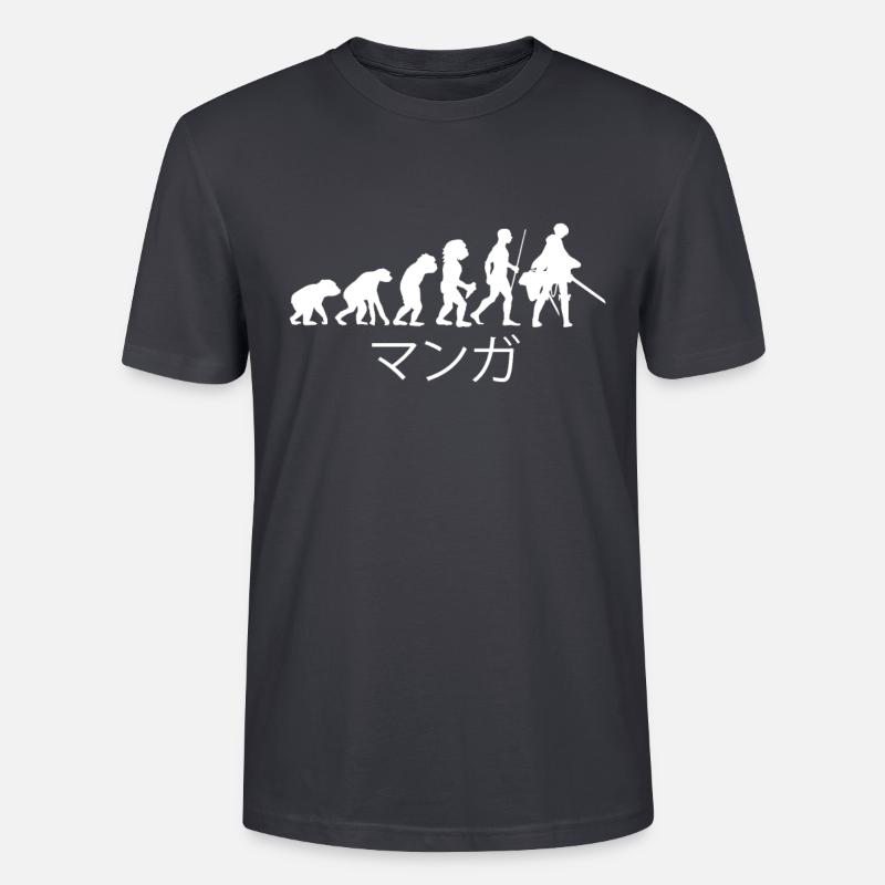 Évolution de l'anime - T-shirt bio CRAFTER Stanley Stella Unisexe - bleu gris foncé