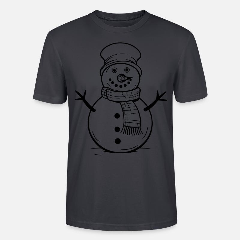 Schneemann Winter Comic - Stanley/Stella Unisex Bio-T-Shirt CRAFTER - Dunkles Graublau