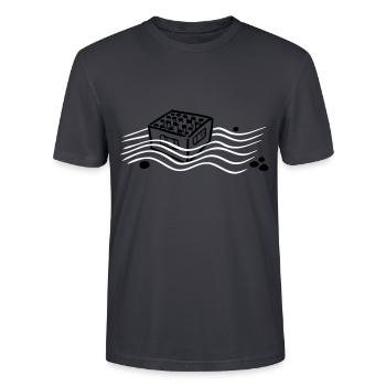Gekühltes Bier - Stanley/Stella Unisex Bio-T-Shirt CRAFTER - Dunkles Graublau - Vorne - Alina (178cm) & Michal (187cm)