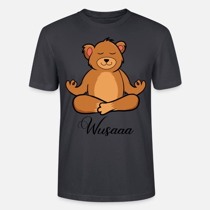 Auszeit Durchatmen Wusaaa Bär - Stanley/Stella Unisex Bio-T-Shirt CRAFTER - Dunkles Graublau