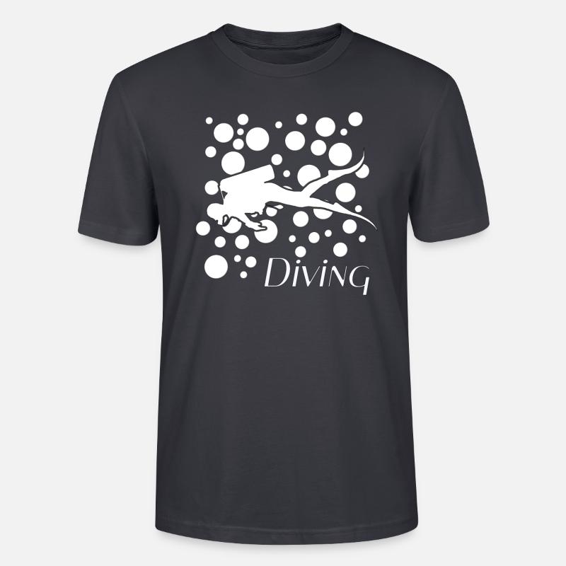 Taucher mit Luftblasen diving - Stanley/Stella Unisex Bio-T-Shirt CRAFTER - Dunkles Graublau
