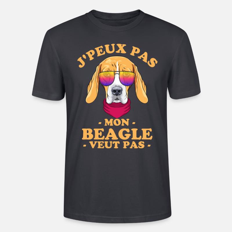 Mon beagle veut pas - T-shirt bio CRAFTER Stanley Stella Unisexe - bleu gris foncé