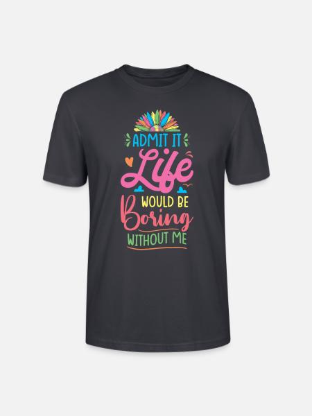 Lebensfreude Farbenfrohe Botschaft - Stanley/Stella Unisex Bio-T-Shirt CRAFTER - Dunkles Graublau