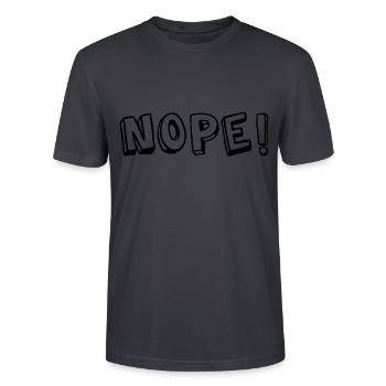 Nope! - Stanley/Stella CRAFTER Unisex Organic T-Shirt - India Ink Grey - Front - Alina (178cm) & Michal (187cm)
