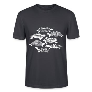 Turtles, Reptiles, Species Conservation, Sea, Nature - Stanley/Stella CRAFTER Unisex Organic T-Shirt - India Ink Grey - Front - Alina (178cm) & Michal (187cm)
