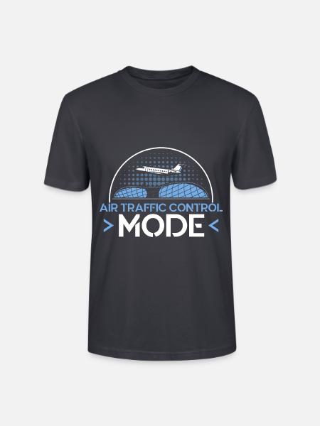 Luftverkehrskontrolle Flughafen Geschenk - Stanley/Stella Unisex Bio-T-Shirt CRAFTER - Dunkles Graublau